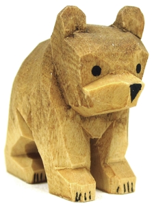 Kunstgewerbliche Schnitzterein Emil Helbig Braunbär sitzend  (Kunstgewerbliche Schnitzterein Emil Helbig 09-17b) Braunbär, sitzend